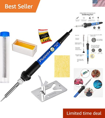 #ad 60W Soldering Iron Electric Kit Adjustable Temperature Welding Solder Wire Paste $12.99