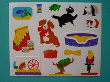 Vintage 1996 Mrs. Grossman's Stickers VARIOUS PETS 1 Sheet 4x3.25"