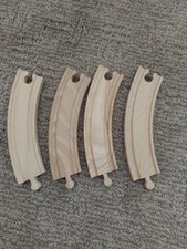 BRIO WOODEN RAILWAY CURVED TRACKS LOT OF FOUR COMPATIBLE WITH THOMAS