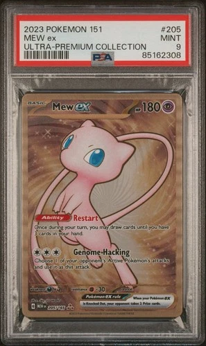 Mew ex 151 UPC Promo Metal Card 205/165 Sv: Scarlet & Violet PSA 9