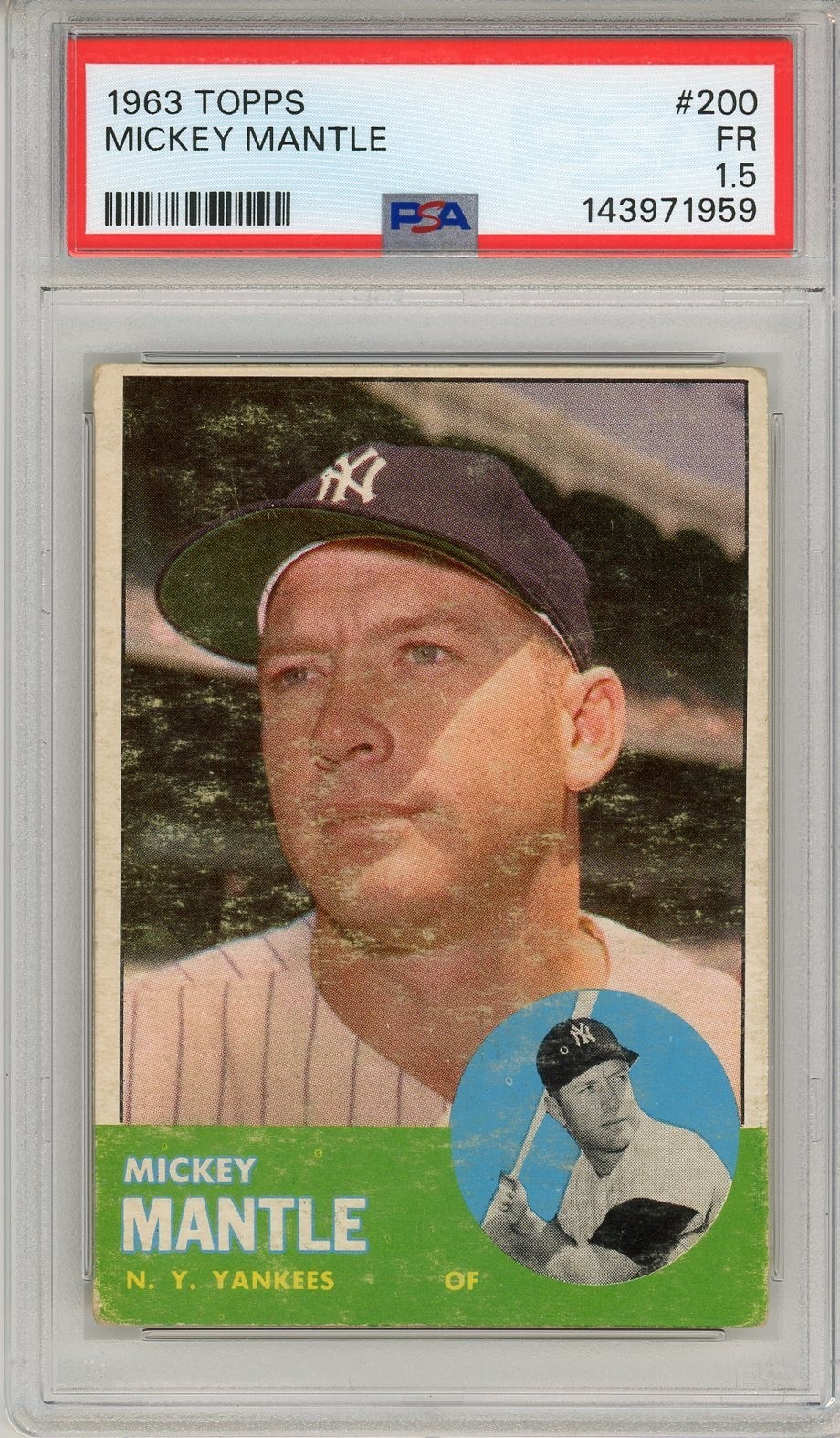 1963 TOPPS MICKEY MANTLE #200 PSA 1.5