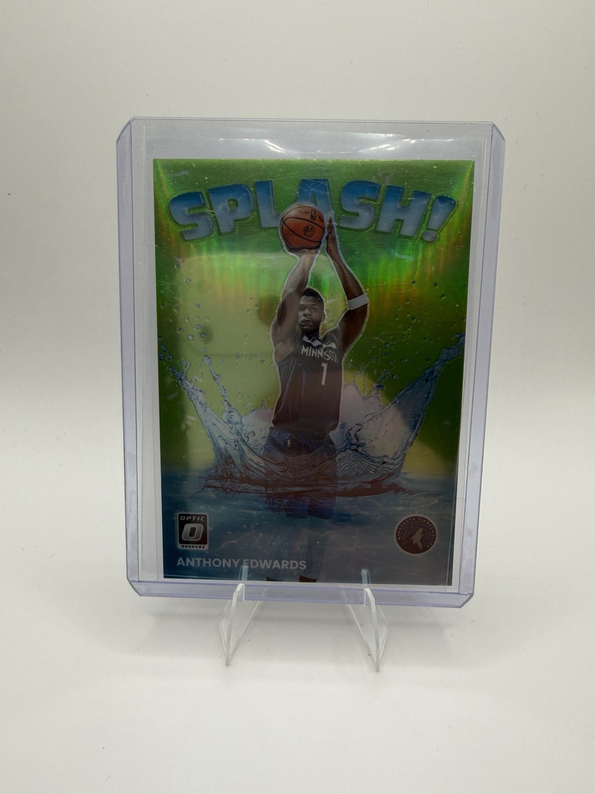 2022-23 Panini Donruss Optic - Splash! Anthony Edwards #2 Lime Green Prizm /149