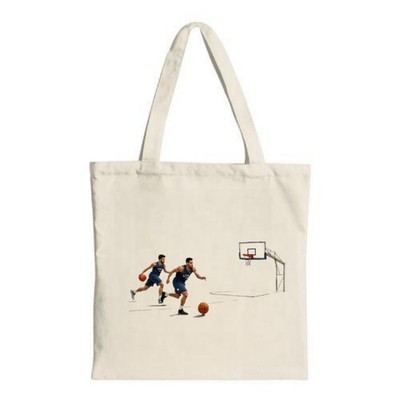 Colorful Retro House Tote Bag - Canvas Trees Sun & Stars Design Perfect 