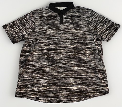 Under Armour Polo Shirt Mens XL Black Striped ISO Chill Loose Golf Logo