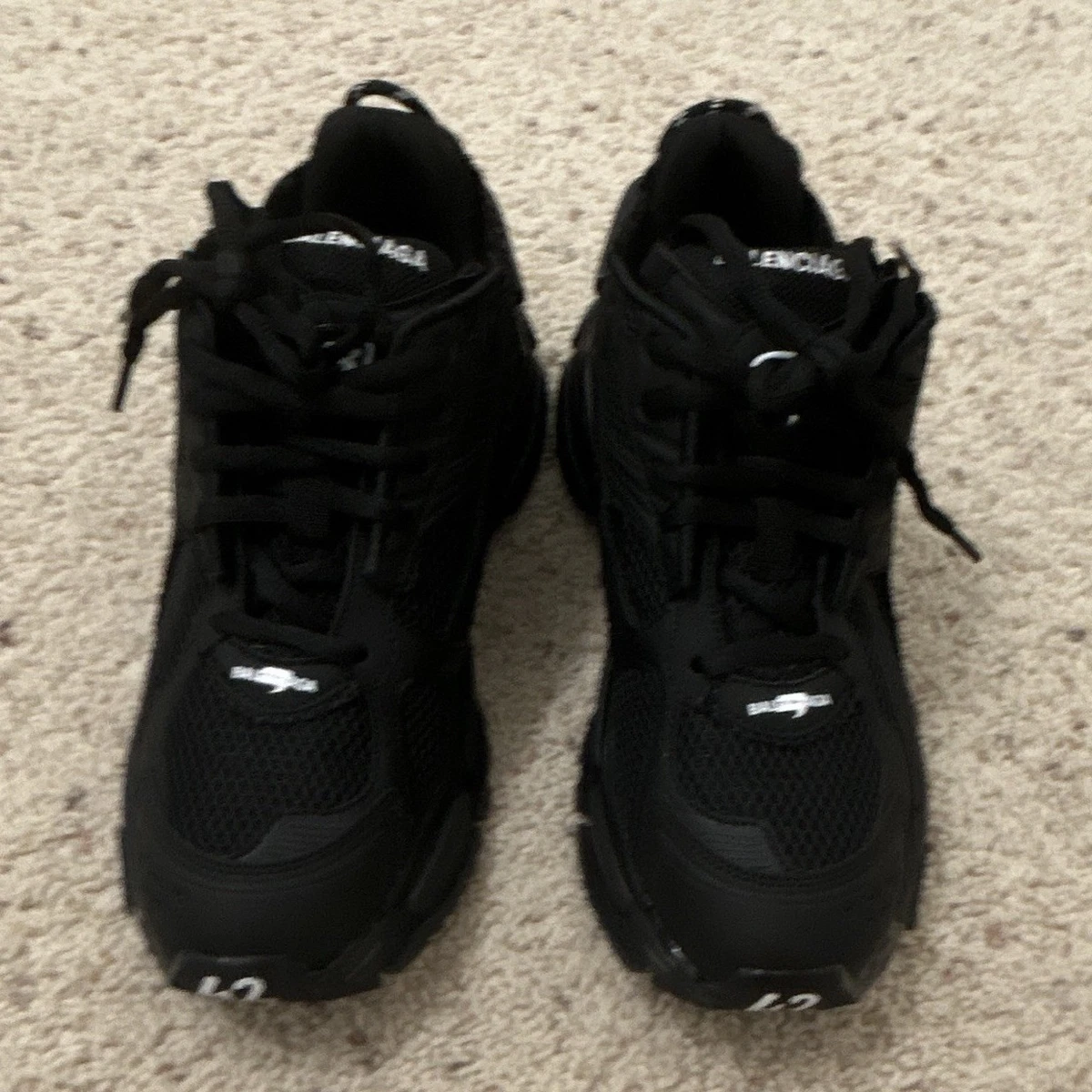 Balenciaga Runner Men\'s Black Lace-Up Low Top Athletic Sneakers Balenciaga Track Triple Black for sale | eBay main image 2