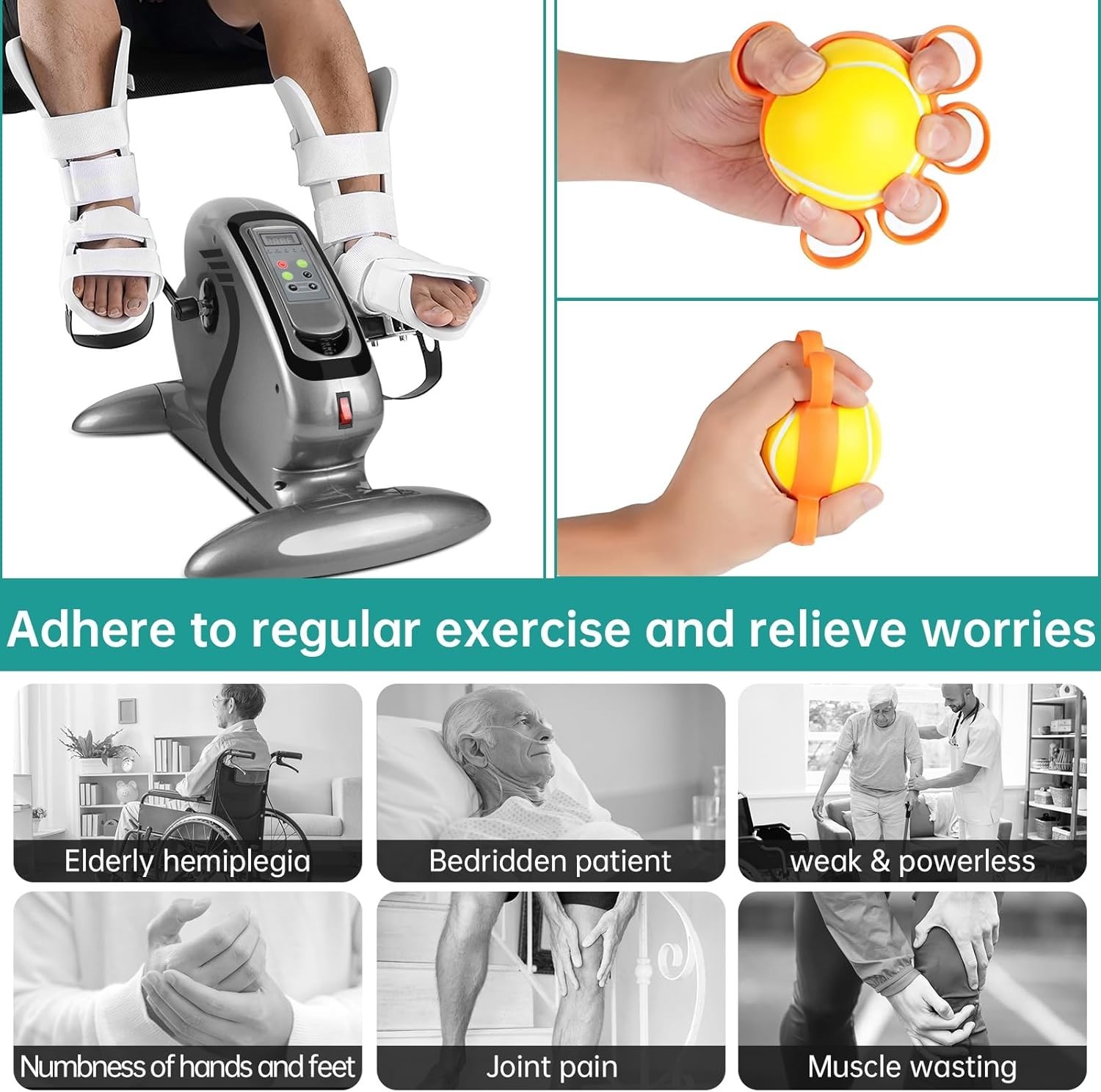 Motorized Pedal Exerciser, Electric Pedal Exerciser for Arm and Leg Low Impact E