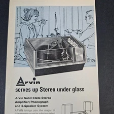 1966 Arvin Solid State Stereo Amplifier/Phonograph Vintage Print Ad Columbus IN