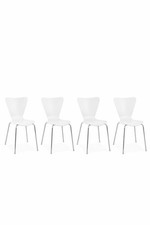 4x Besucherstuhl Calisto Weiß Stapelstuhl Konferenzstuhl Wartezimmer Stuhl