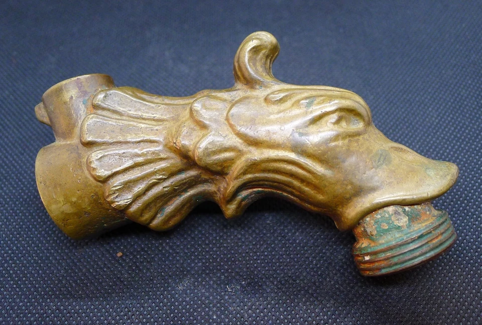 Ancien Robinet de Fontaine Laiton Tête de Gargouille 19ème Antique French Tap - Photo 2/3