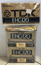 TDK E-HG 120 8 MM Video Cassette Tapes - Set of 2 NEW OD STOCK SEALED