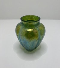 Loetz Creta Papillon Art Glas Vase Circa 1900 Grün Irrisierend Jugendstil