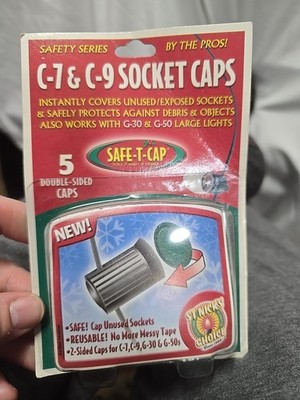 Safe-T-Cap C-7 & C-9 Socket Caps  NOS 5 pack VTG NIPS #33100 St. Nicks Choice