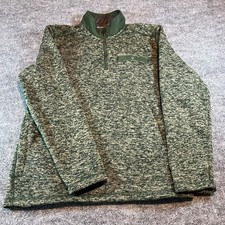 Eddie Bauer Mens Medium M Pullover 1/2 Zip Fleece Jacket Green