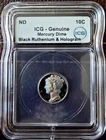 🔥🔥🔥ICG - Genuine 1944 Mercury Dime Black Ruthenium & Hologram🔥🔥🔥