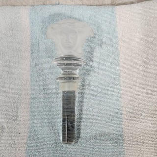 Versace Rosenthal Medusa Head Wine Bottle Stopper 5" Frosted Crystal