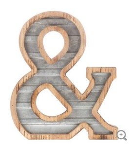 14" Country Farmhouse Rustic Decor Wood & Galvanized Metal ...