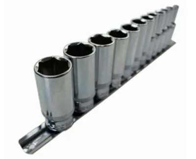 US PRO TOOLS 12-teilig 3/8 Zoll DR tiefe SAE-Steckschlüsseleinsätze 6-seitig Sechskant auf Schiene 3257