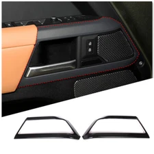 For Land Rover Defender 90 2020-2025 Black Inner Door Handle Lock Frame Trim 2x