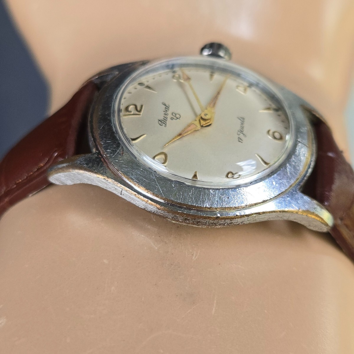 Vintage DUVAL men's manual wind watch swiss AS 1430 17Jewels 1950s