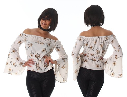 Blusa Mujer Manga Carmen Barco Pequeño Bote Blusa Nueva | eBay