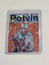 Denis Potvin Artist Signed New York Islanders Refractor Art Card 1/1