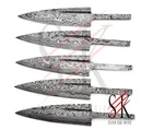 LOT OF 5 Damascus Steel Sgian Dubh Knife Blank Blades Custom Made Knife Making