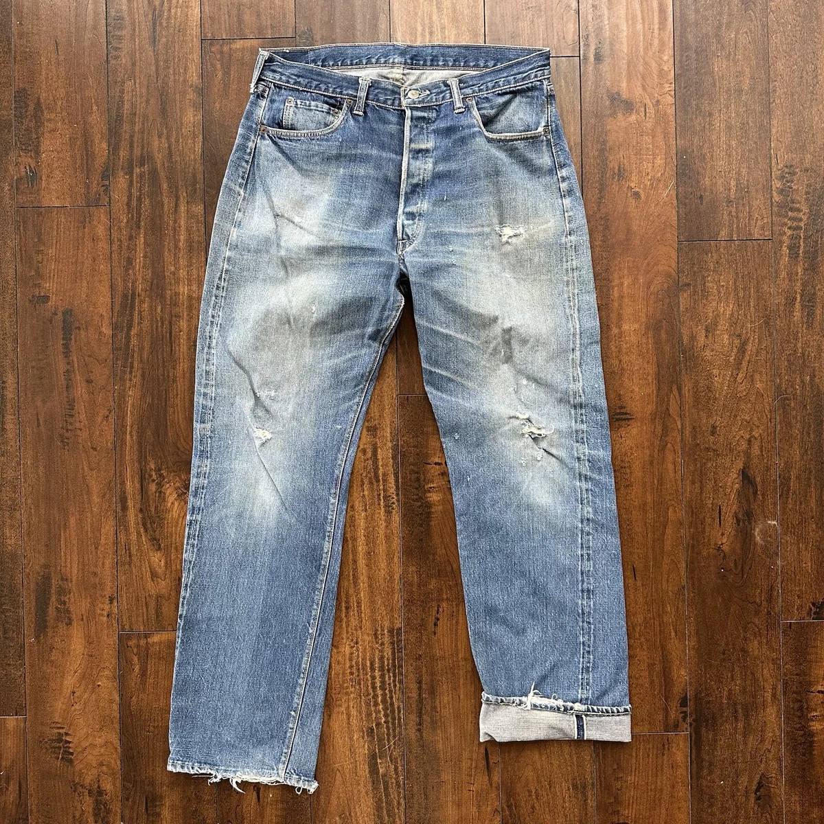 Levis 501 XX Big E True Vintage 60s Redline Denim 66 Selvedge Jeans 1960s 35x32
