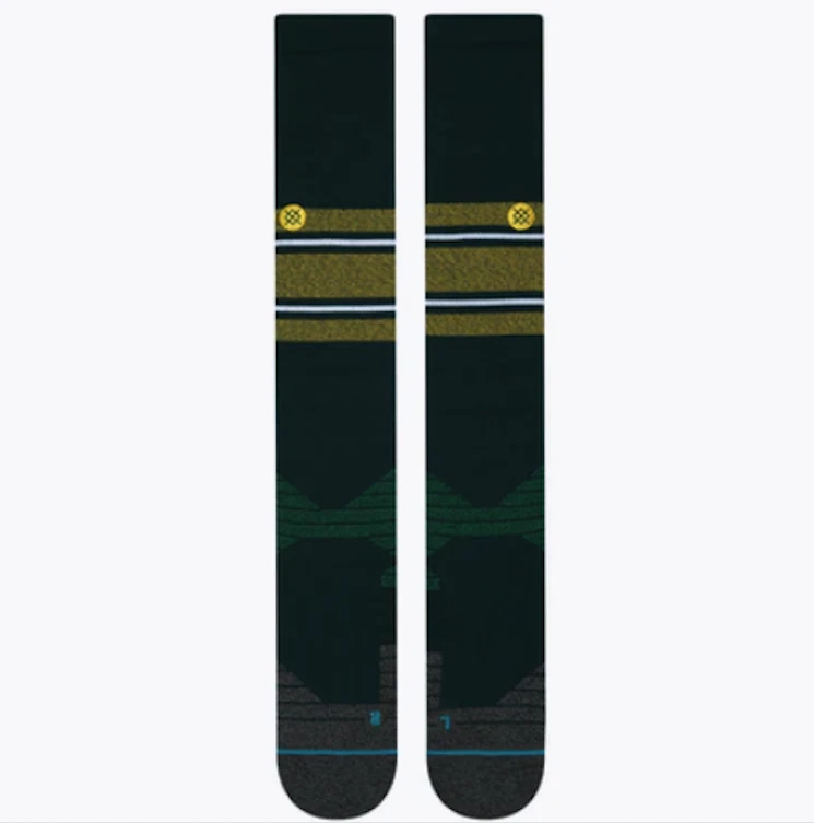 Calcetines grandes para hombre MLB de béisbol Diamond Pro OTC a rayas verdes amarillos Foto 2 de 4