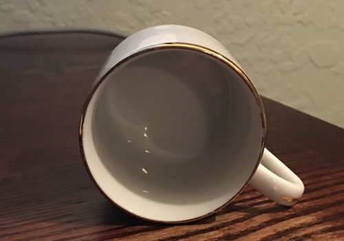 Vintage Small Expresso Cup-White With Gold Lining-Monno P1 Bangladesh - Picture 2 of 3