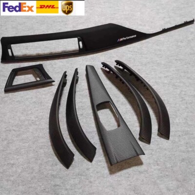 7PC BMW F30 F31 F34 M PERFORMANCE CARBON FIBER ALCANTARA INTERIOR TRIM LHD