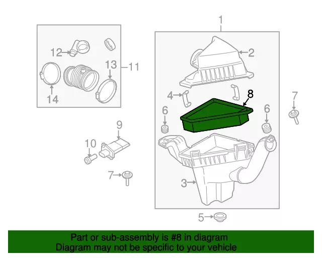 Filtro de aire de motor premium para Ford Transit Connect 2010-2013 L4 2,0 L Foto 4 de 4