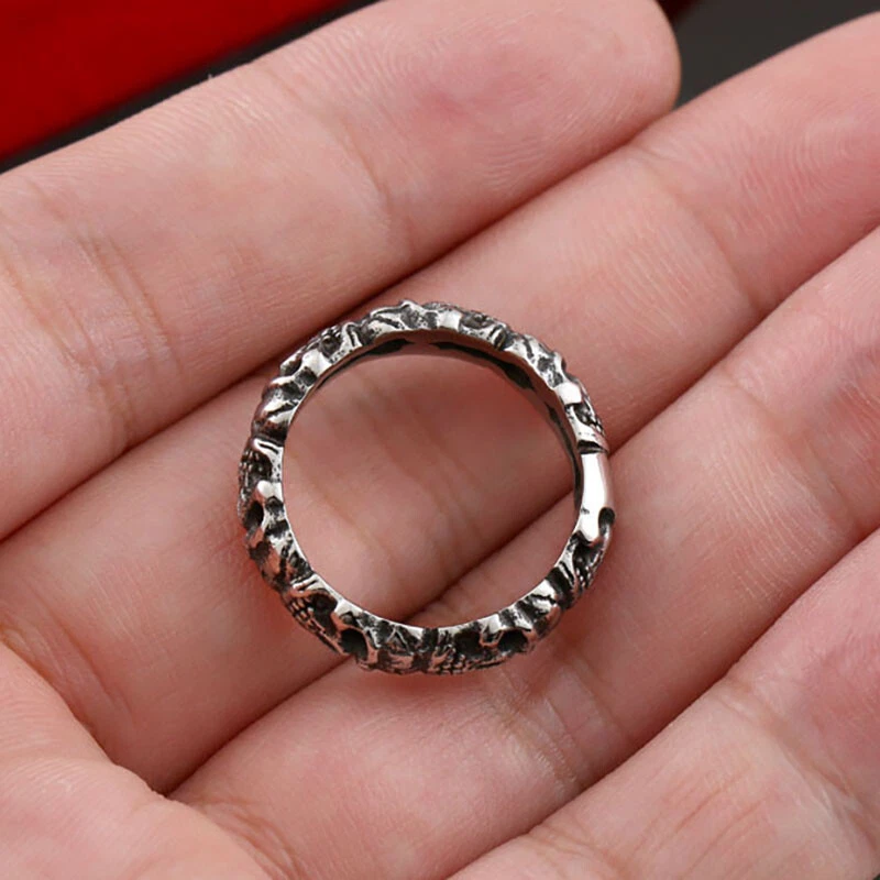 MENDEL Mens Womens Stainless Steel Gothic Skull Engagement Band Ring Size 6-14 - Image 4 of 4