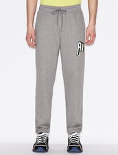 New A X Armani Exchange Men's Athleisure Jersey Fleece Trousers Joggers In Grey