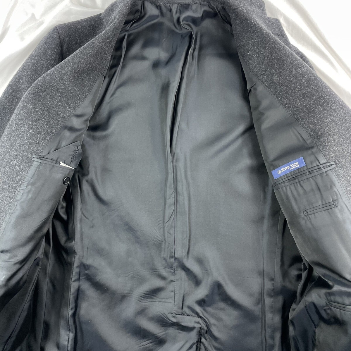Gulliver Look Charcoal Gray Wool Blend Mens Top Coat Size