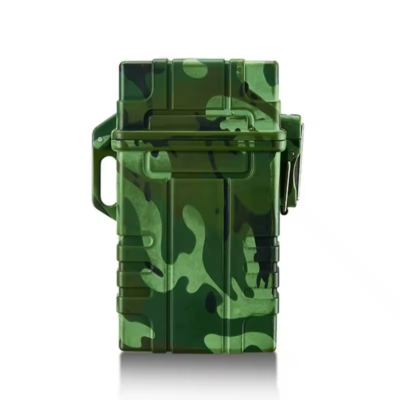 camo cigarette case Waterproof Cigarette Box Case w/ USB Lighter CAMO holder dry tinder fire