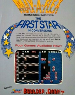 Max A Flex System Boulder Dash Astro Chase Arcade FLYER Original Vintage Promo 