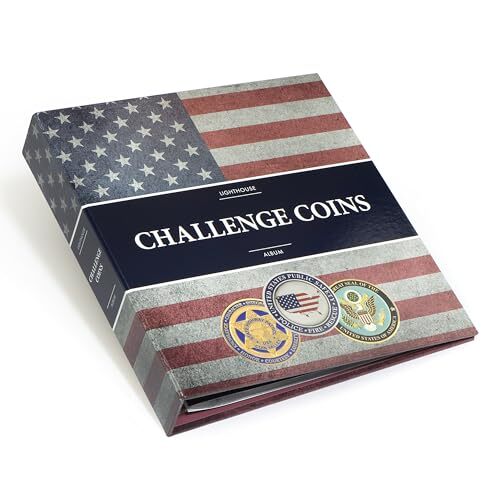 LIGHTHOUSE - Challenge Coin Album for 30 Challenge Coins - 4D-ring Binder with 