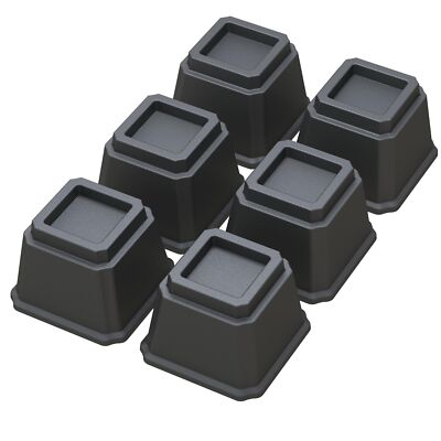 Bed Risers 4 Inch Heavy Duty Bed Elevators Set Of 6 Lifts Up 3000 Lbs Furniture 