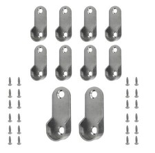 10pcs 17x47mm Zinc Alloy Oval Closet Rod End Supports with Screws Fit 16x30mm...