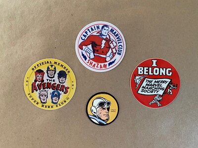 SUPER HERO - I BELONG MMMS MARVEL CLUB - 3'' VINYL STICKER - 1 PCE - VTG REPRINT