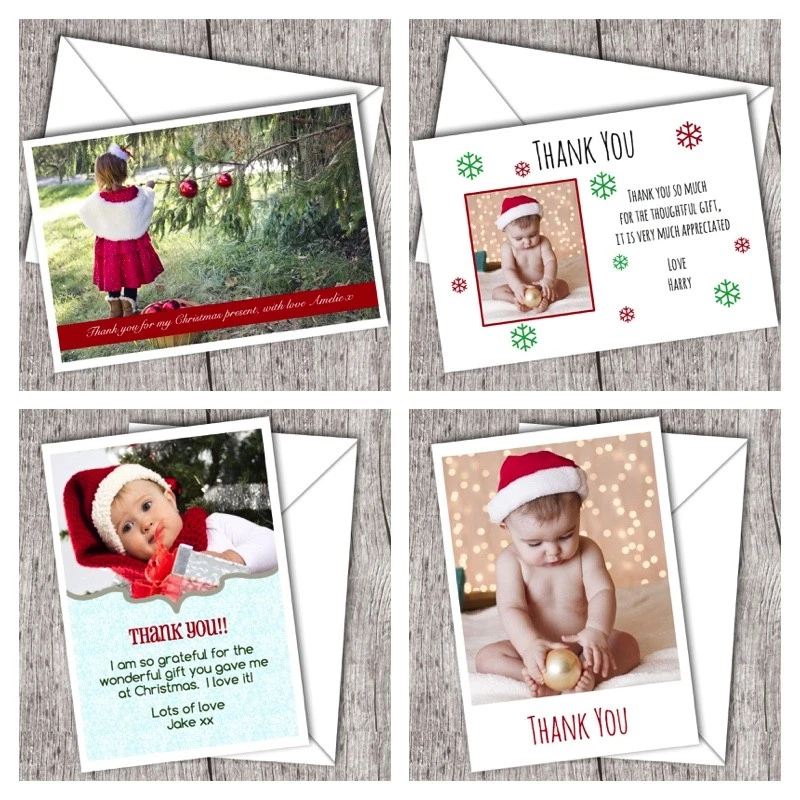 DAYDREAMING DAISY Christmas Thank You Cards ~ Personalised ~ Photo ~ Flat ~ Inc. Envelopes ~ DD3