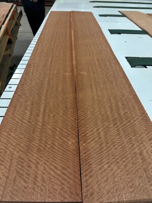 FIDDLEBACK FIGURED Makore Raw Wood Veneer 2 sheets 84'' x 10'' 331J