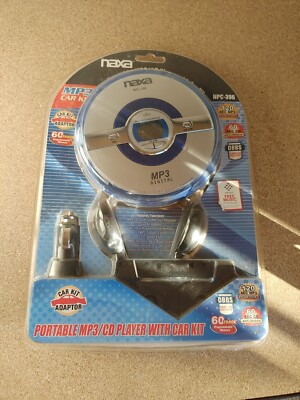 Naxa ''Y2K'' Retro Blue/Silver Portable MP3/CD Player Combo w/Car Kit New Sealed