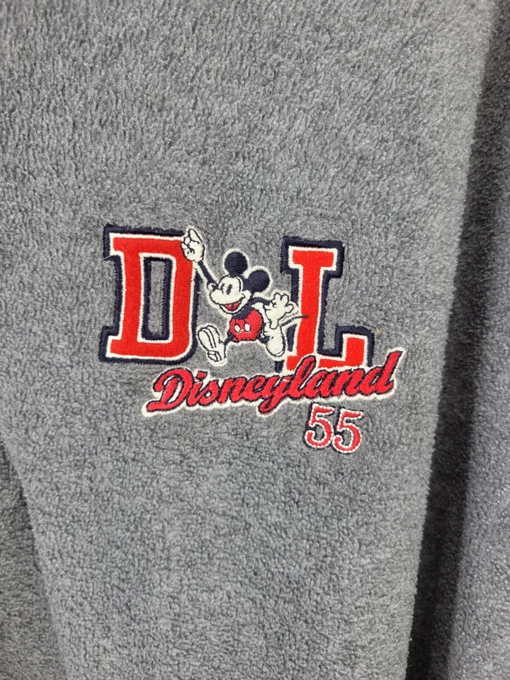 迪士尼乐园 55 米老鼠夹克男式大号灰色拼色羊毛复古 Y2K — 第 3/4 张图片