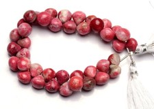Natural Gemstone Norway Pink Thulite 10MM Size Smooth Onion Shape Beads 8.5"