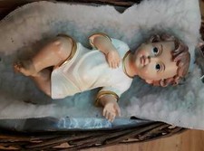 Presepe - Natività, culla h 25 bambino h16