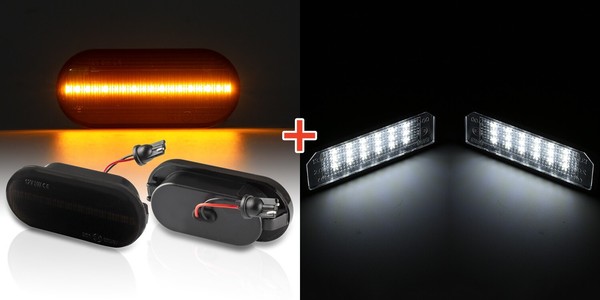Set 2X Seitenblinker Und Kennzeichenbeleuchtung Led E-Zulassung Passend FüR Vw L-image