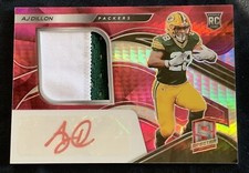 AJ Dillon 2020 Spectra Pink Prizm Rookie RC Auto Autograph Jersey Patch 17/25
