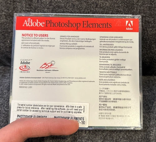 Adobe Photoshop Elements 1.0 带产品密钥代码! ~ 全新! ~ 快速发货! - 第 4 张/共 4 张