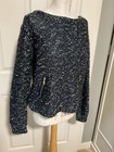 Top Shop Blue Marl Boxy Jumper With Zip Pockets Size 14